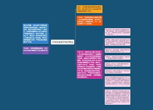 15年的老房子缘何易主