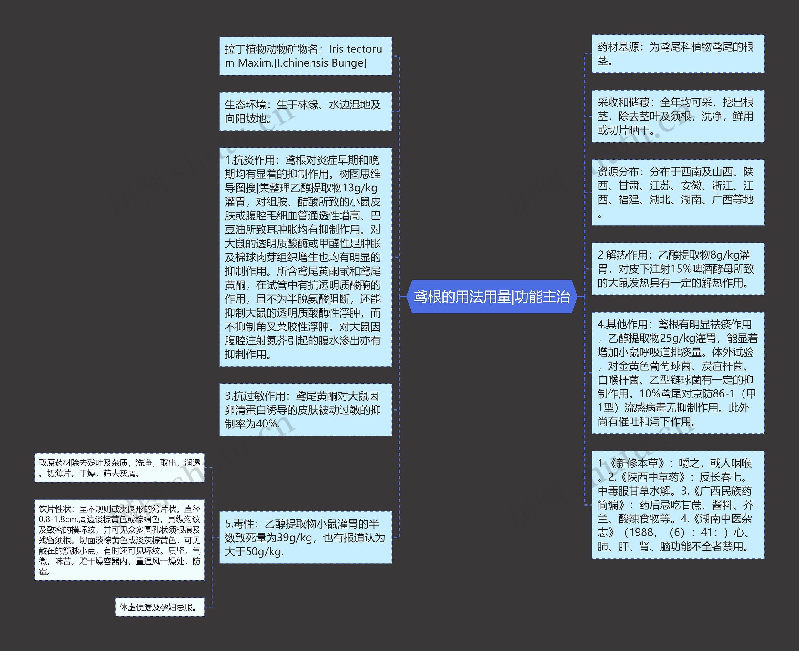 鸢根的用法用量|功能主治思维导图