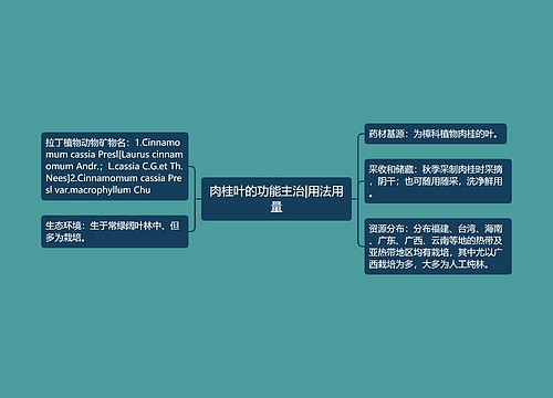 肉桂叶的功能主治|用法用量