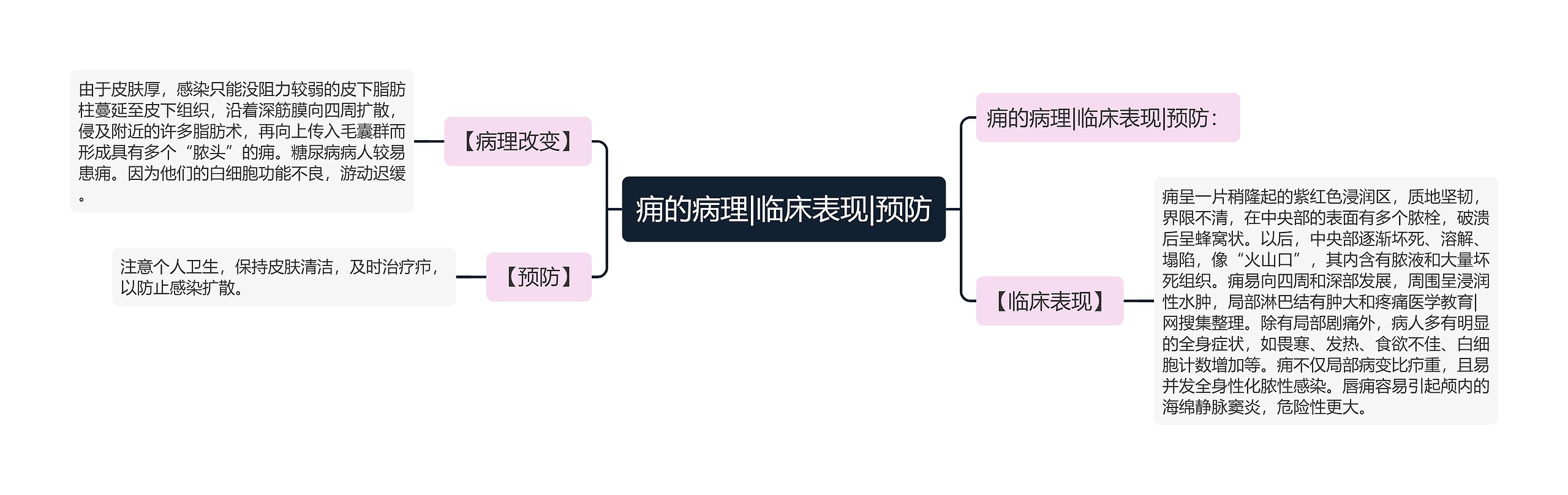 痈的病理|临床表现|预防思维导图