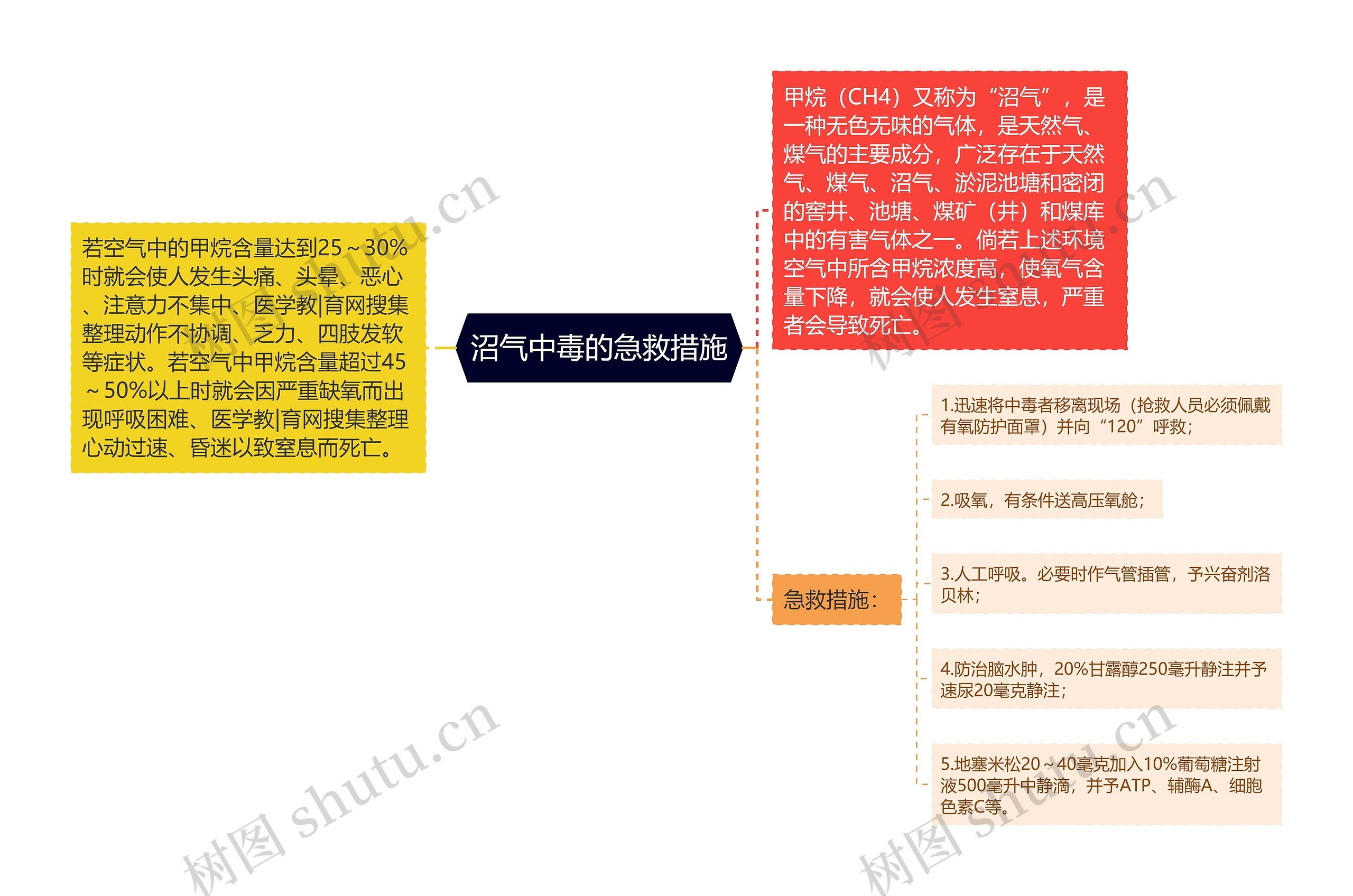 沼气中毒的急救措施思维导图