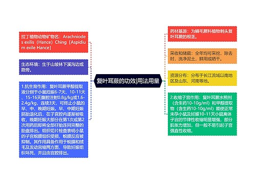 复叶耳蕨的功效|用法用量