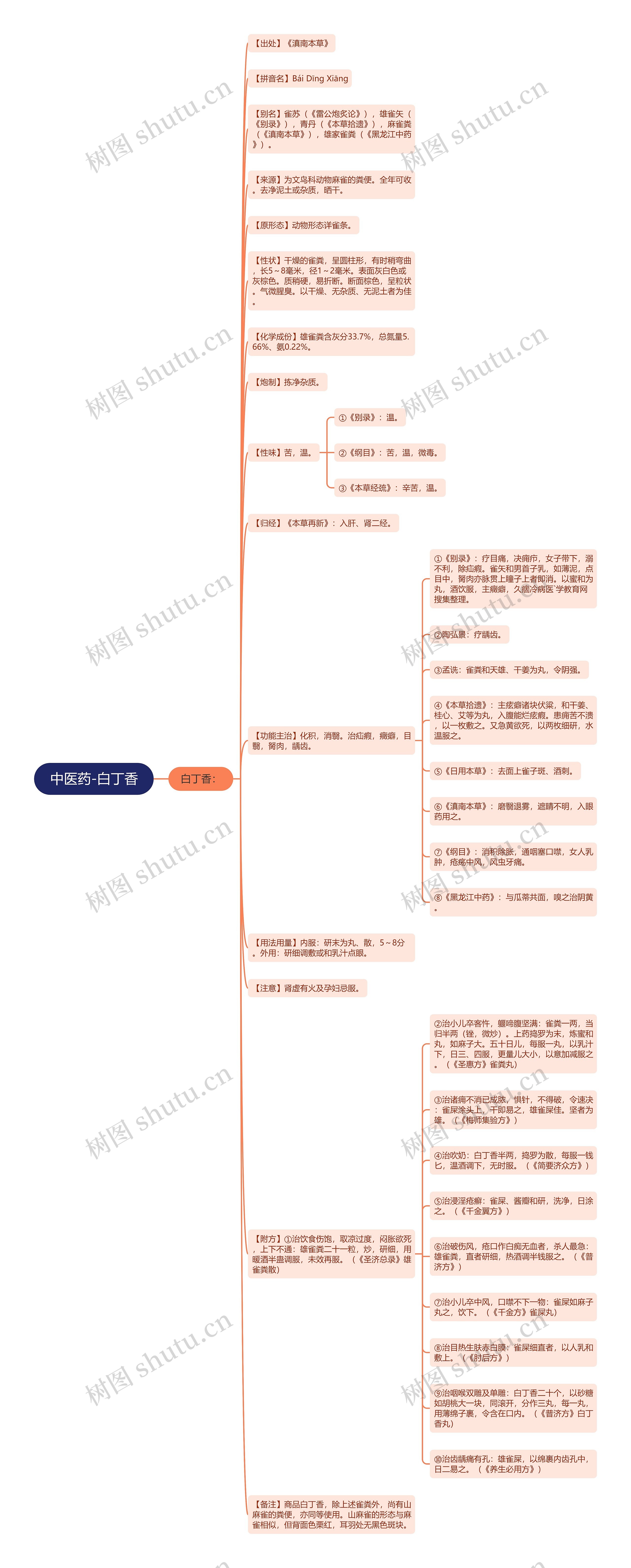 中医药-白丁香思维导图