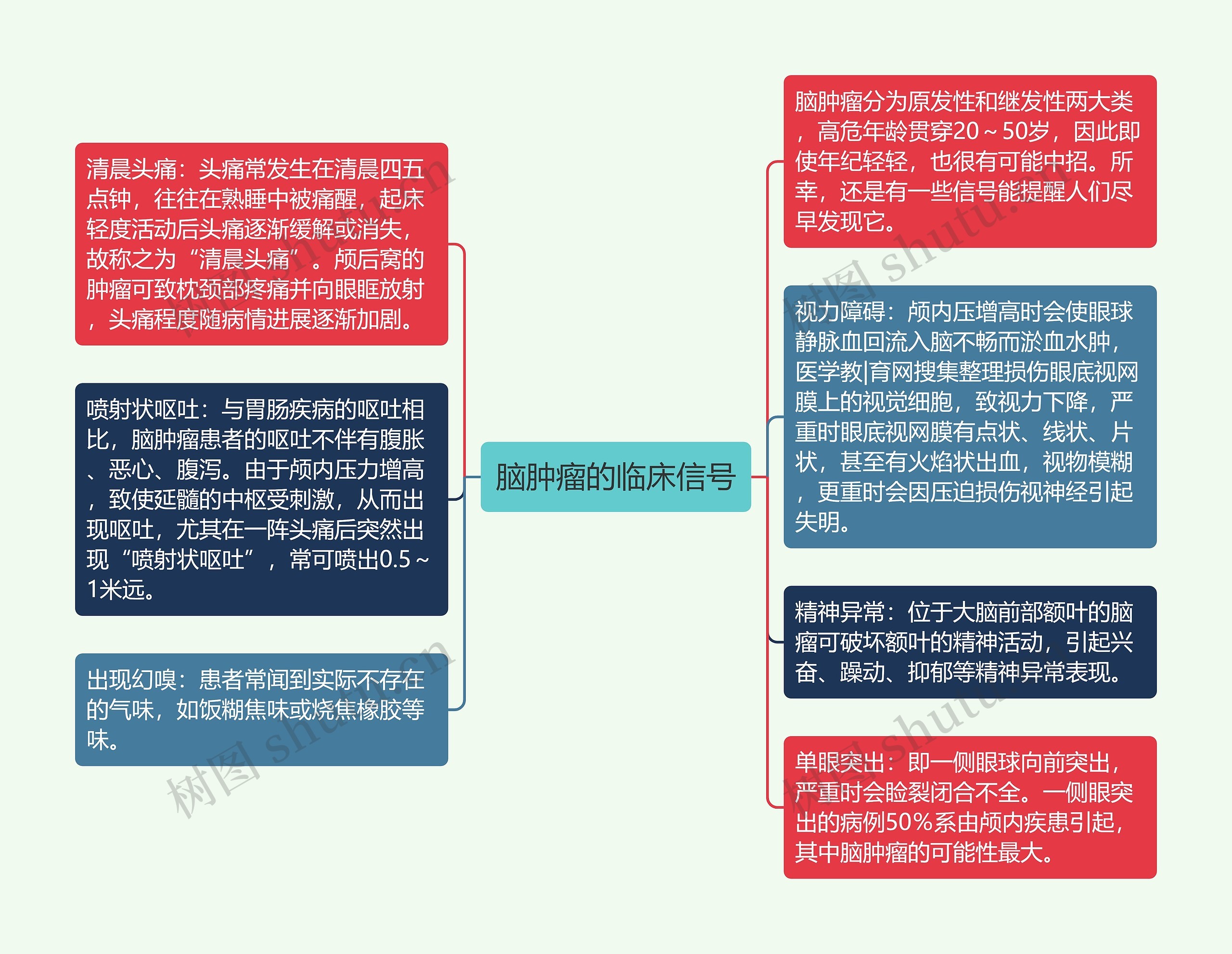 脑肿瘤的临床信号思维导图