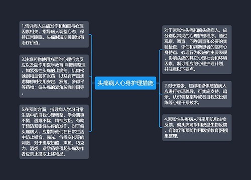 头痛病人心身护理措施