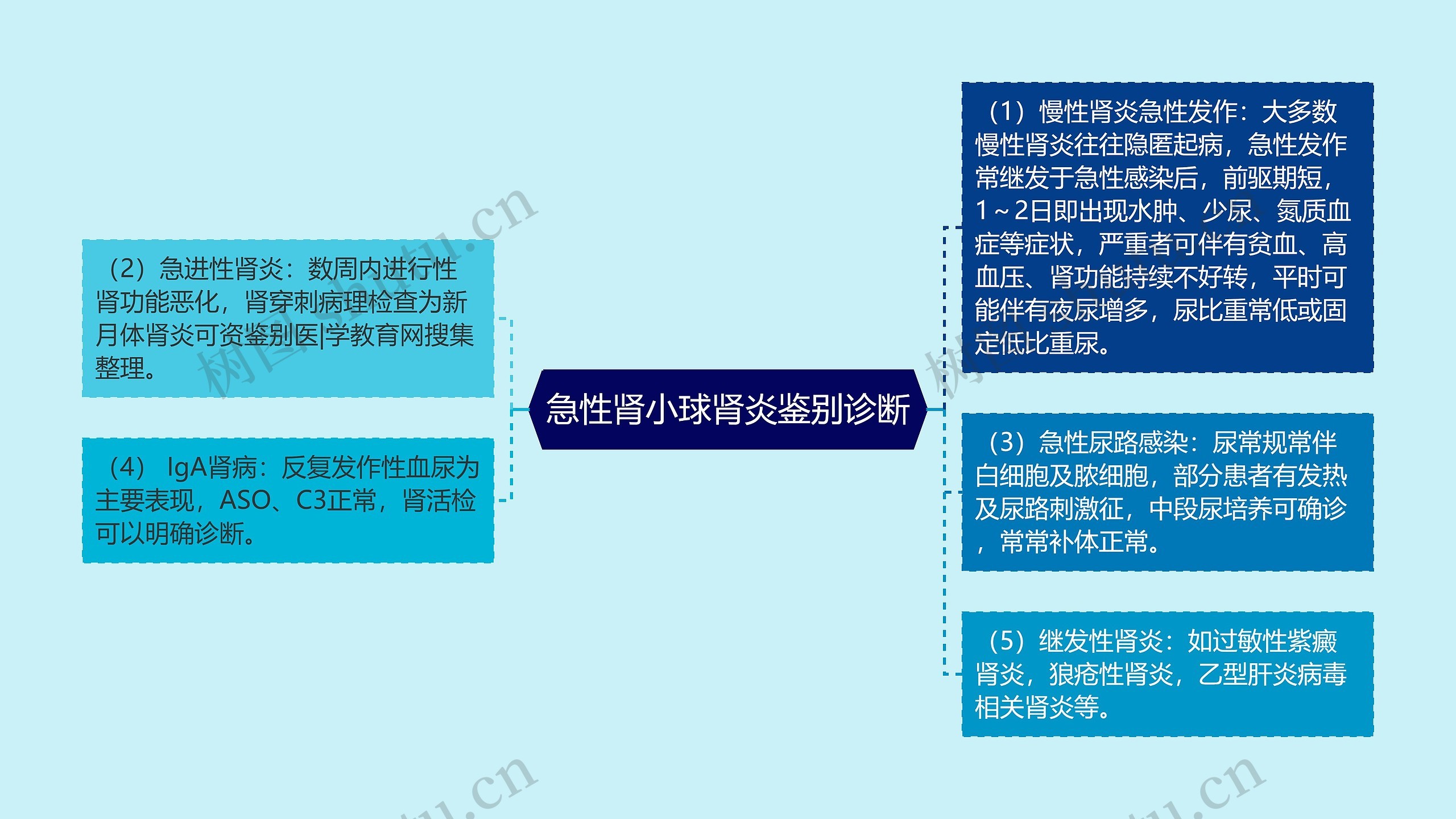 急性肾小球肾炎鉴别诊断思维导图