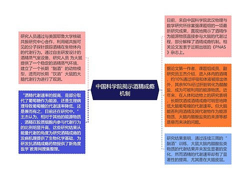 中国科学院揭示酒精成瘾机制