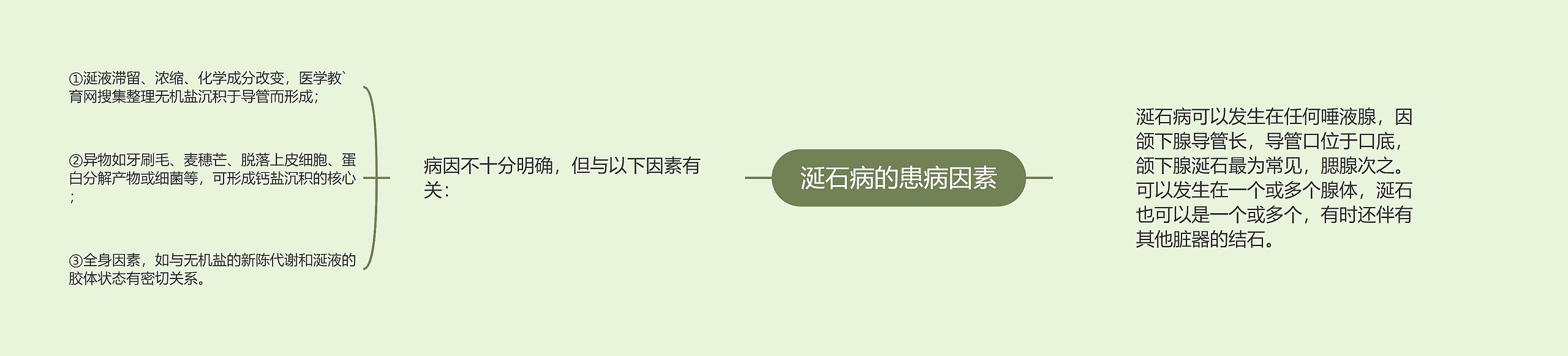 涎石病的患病因素思维导图