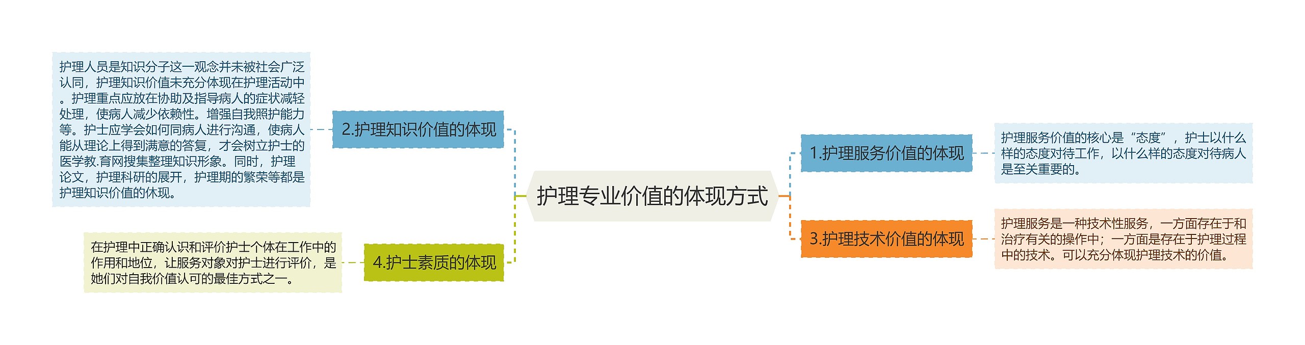 护理专业价值的体现方式思维导图