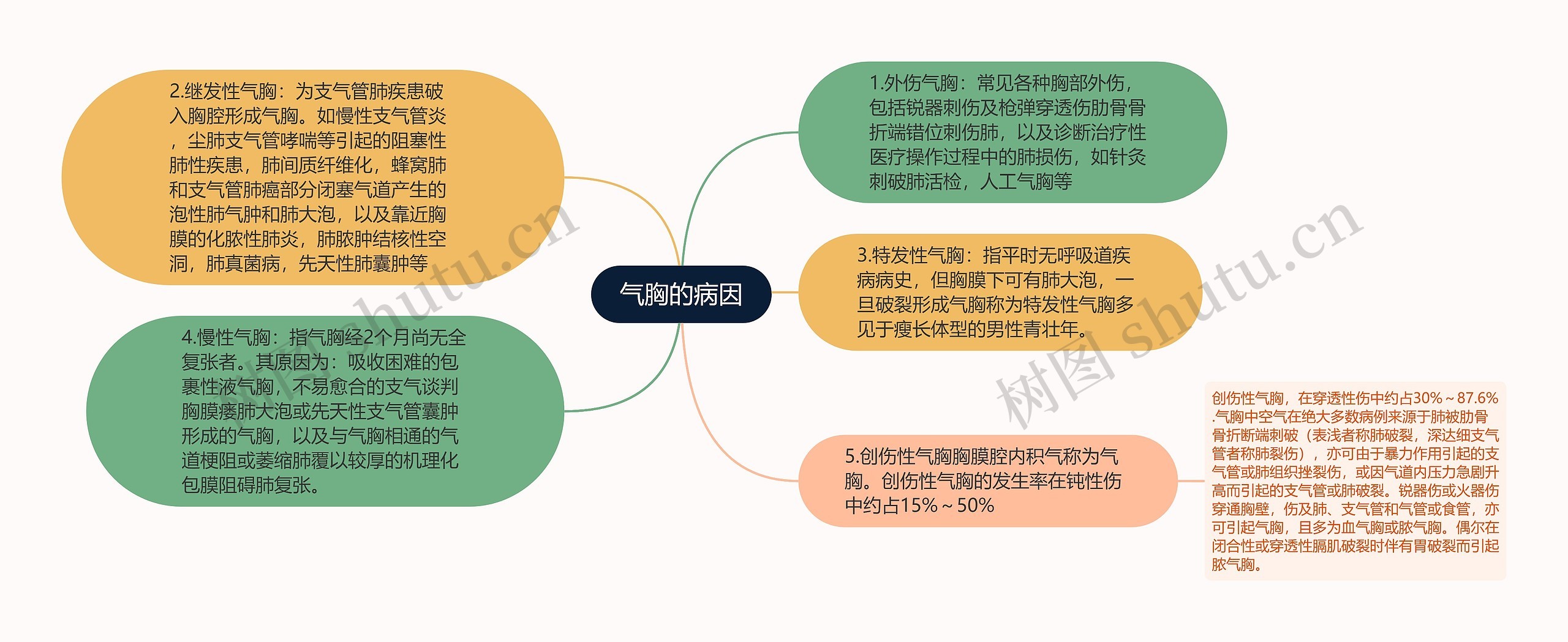 气胸的病因思维导图