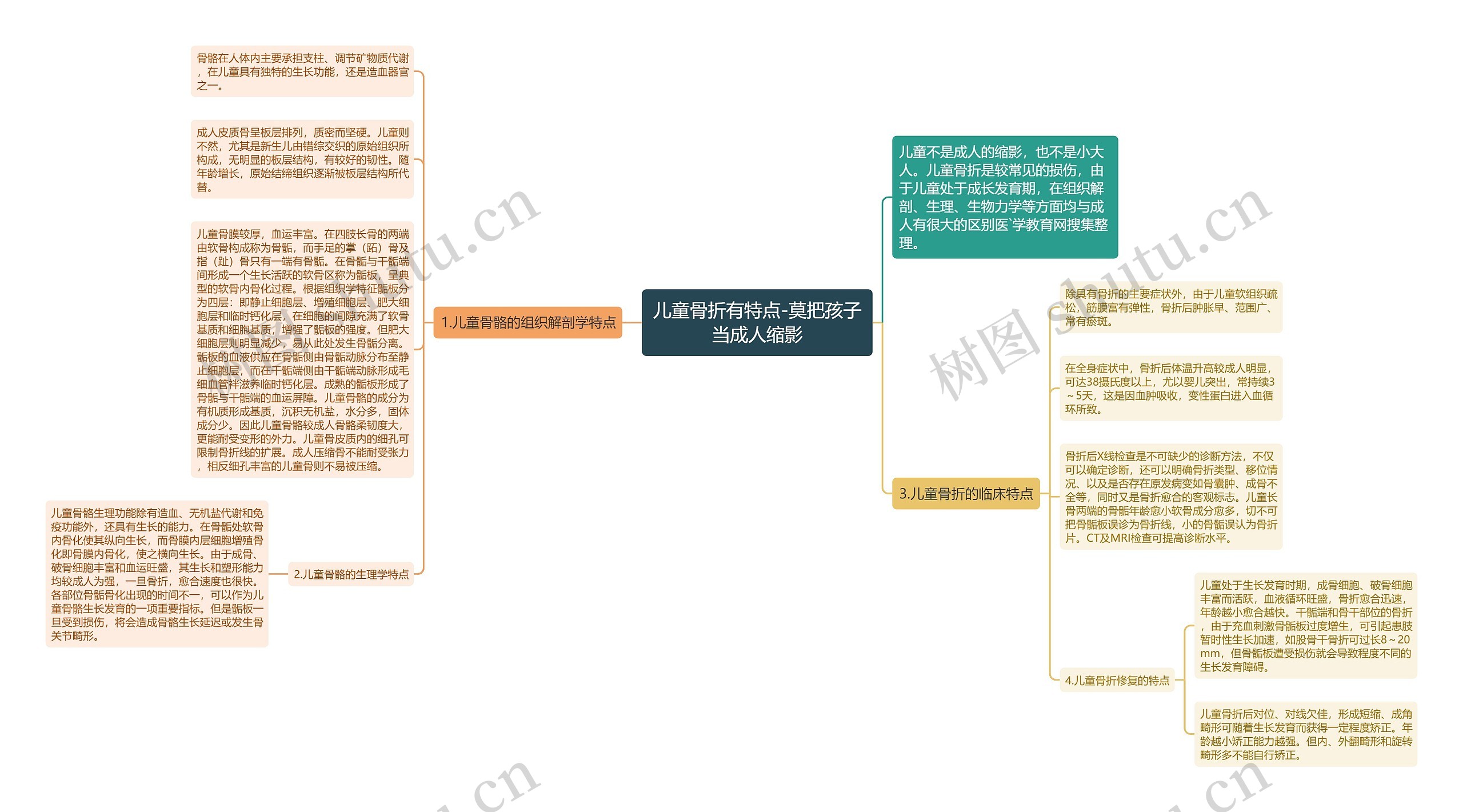 儿童骨折有特点-莫把孩子当成人缩影思维导图