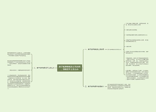 房子抵押借钱怎么写合同，贷款还不上怎么办