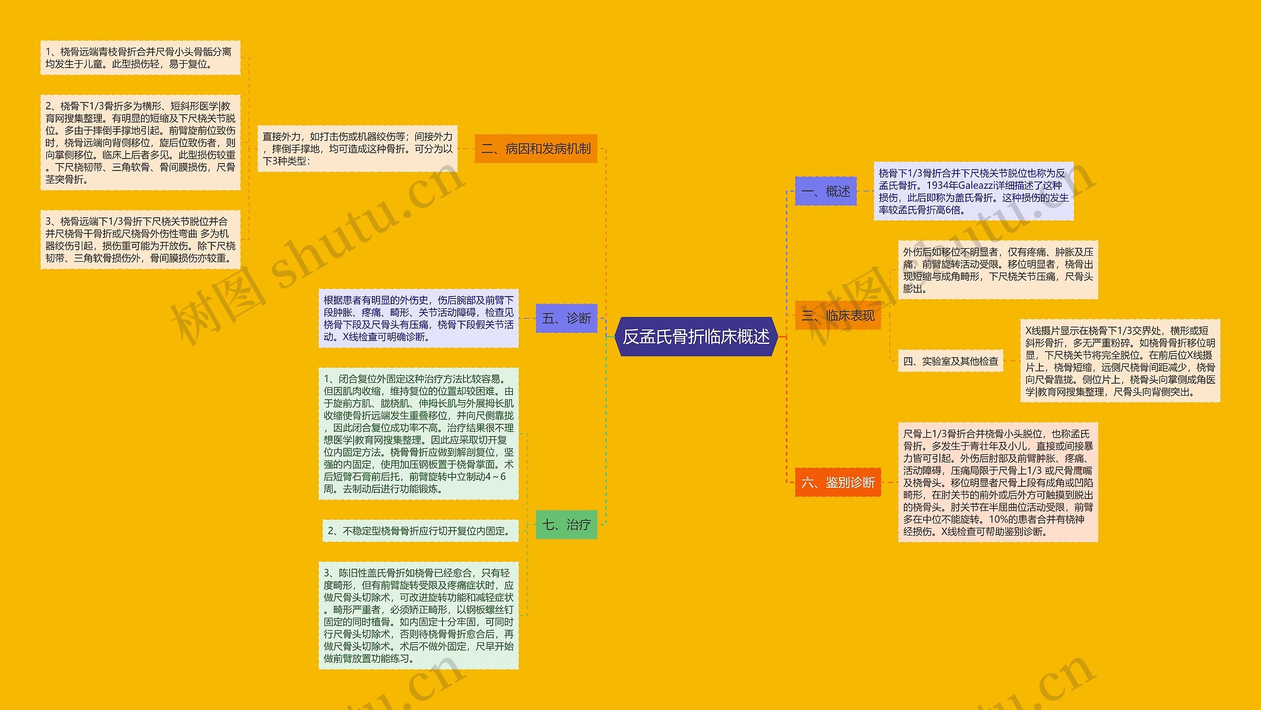 反孟氏骨折临床概述思维导图