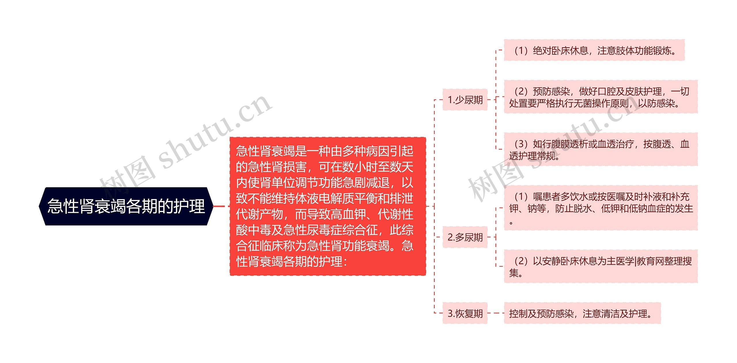 急性肾衰竭各期的护理思维导图