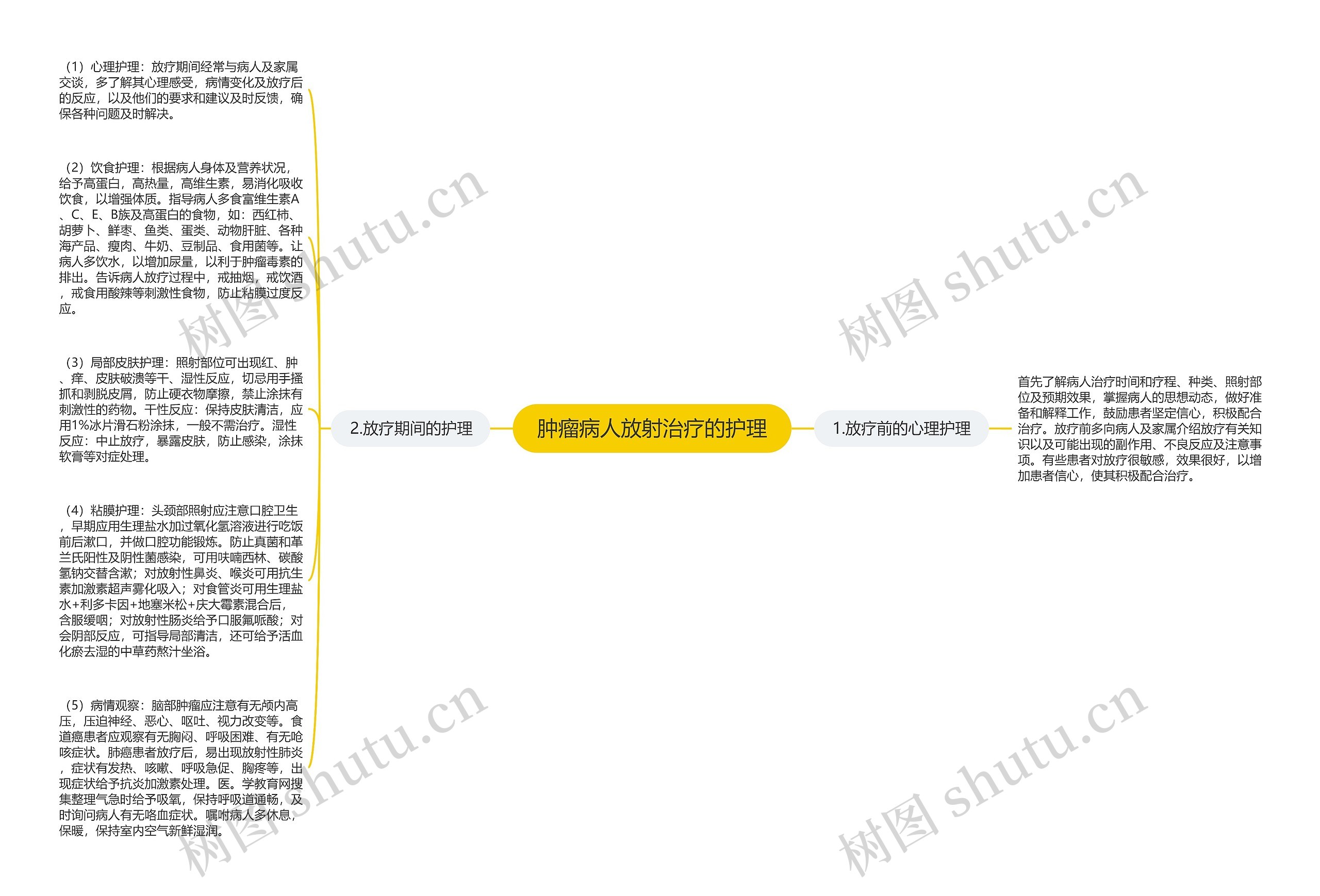 肿瘤病人放射治疗的护理思维导图