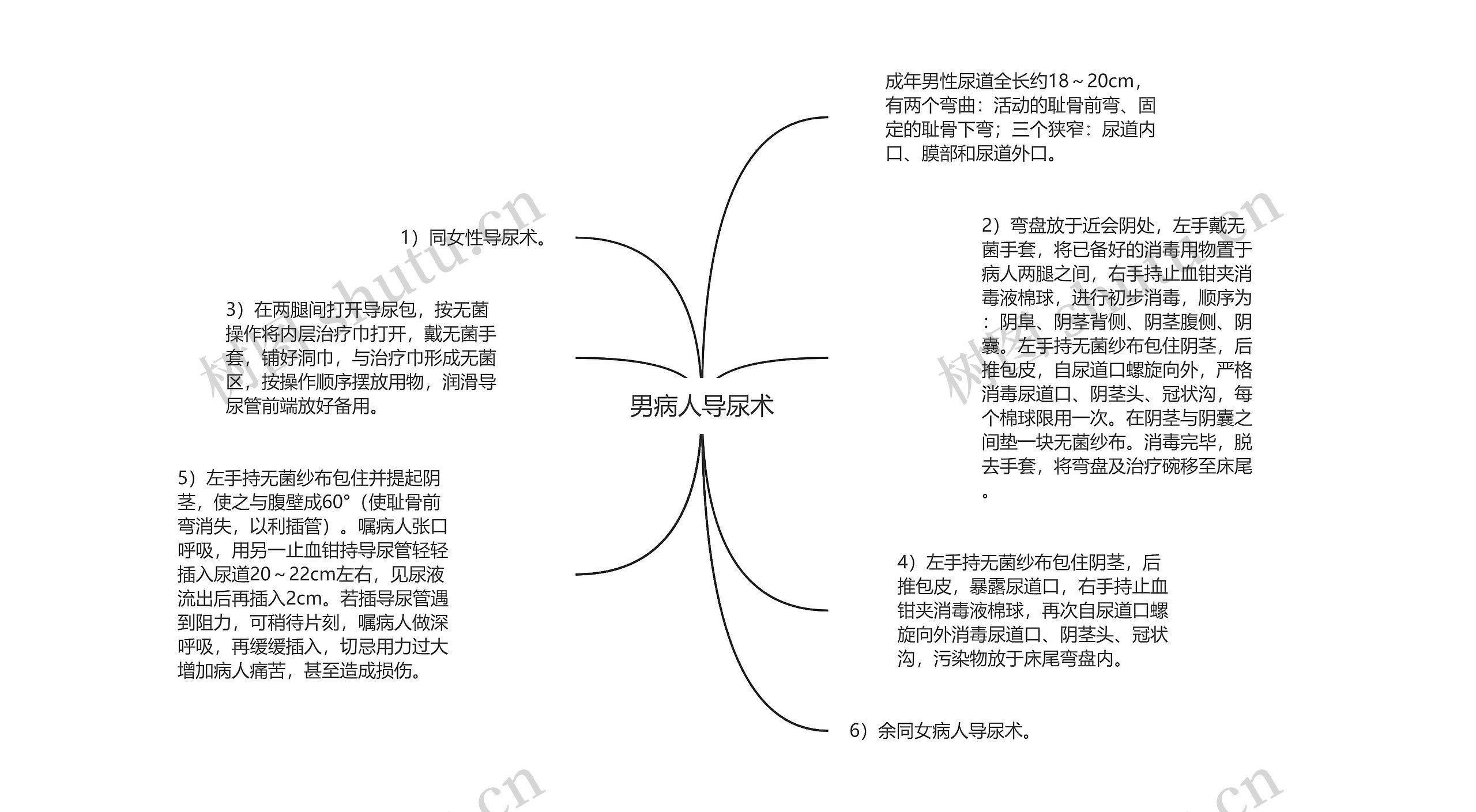 男病人导尿术思维导图