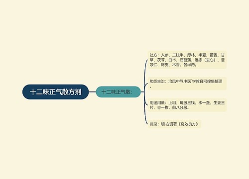 十二味正气散方剂