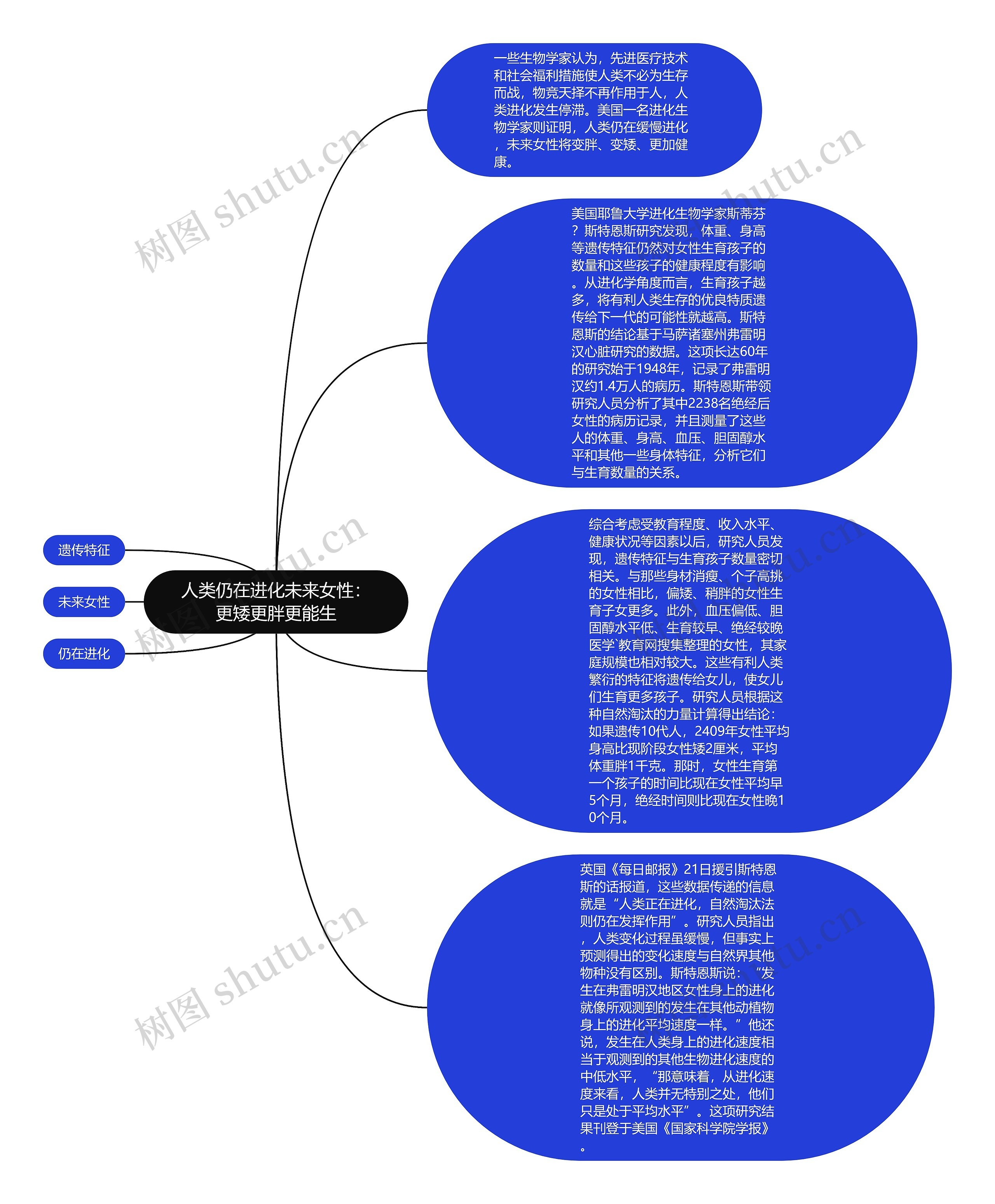 人类仍在进化未来女性：更矮更胖更能生思维导图