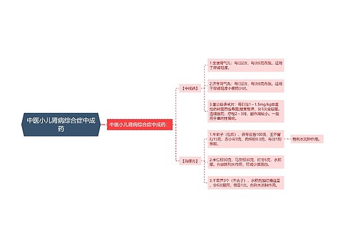 中医小儿肾病综合症中成药