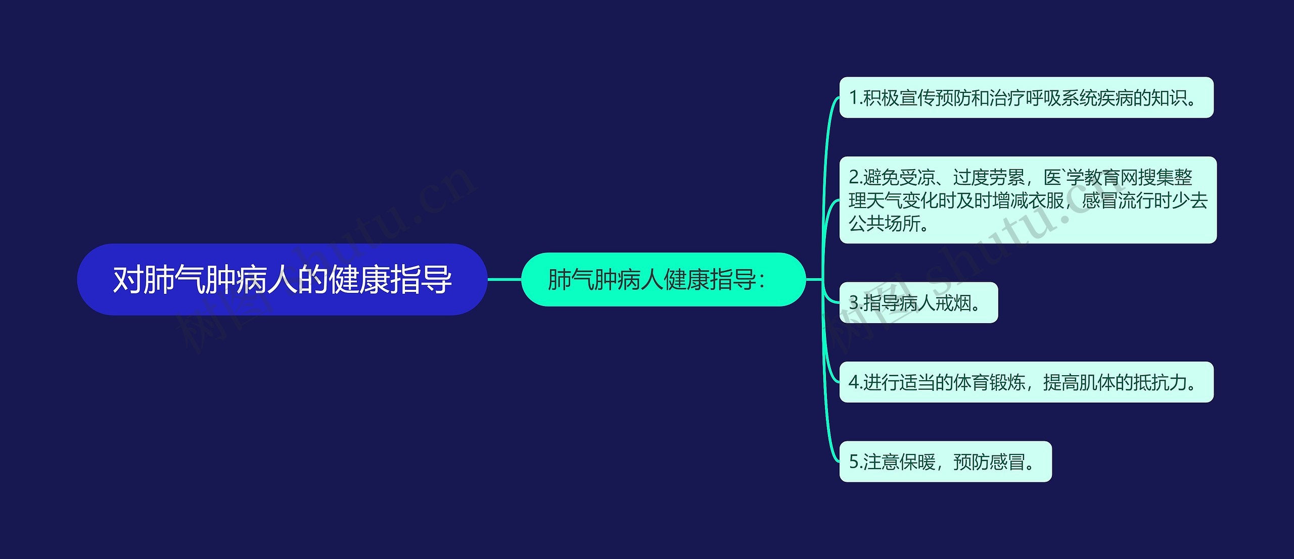 对肺气肿病人的健康指导思维导图