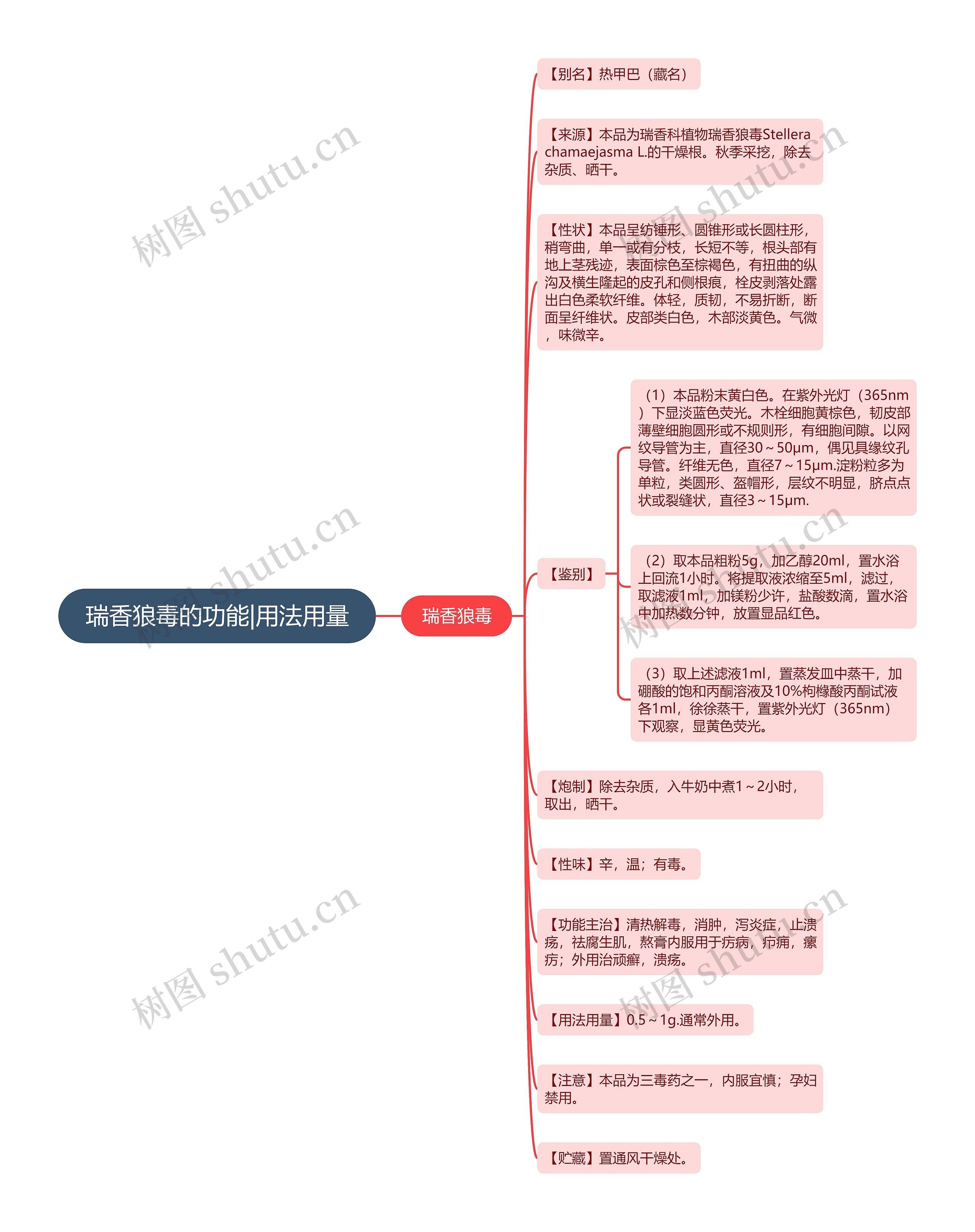 瑞香狼毒的功能|用法用量思维导图