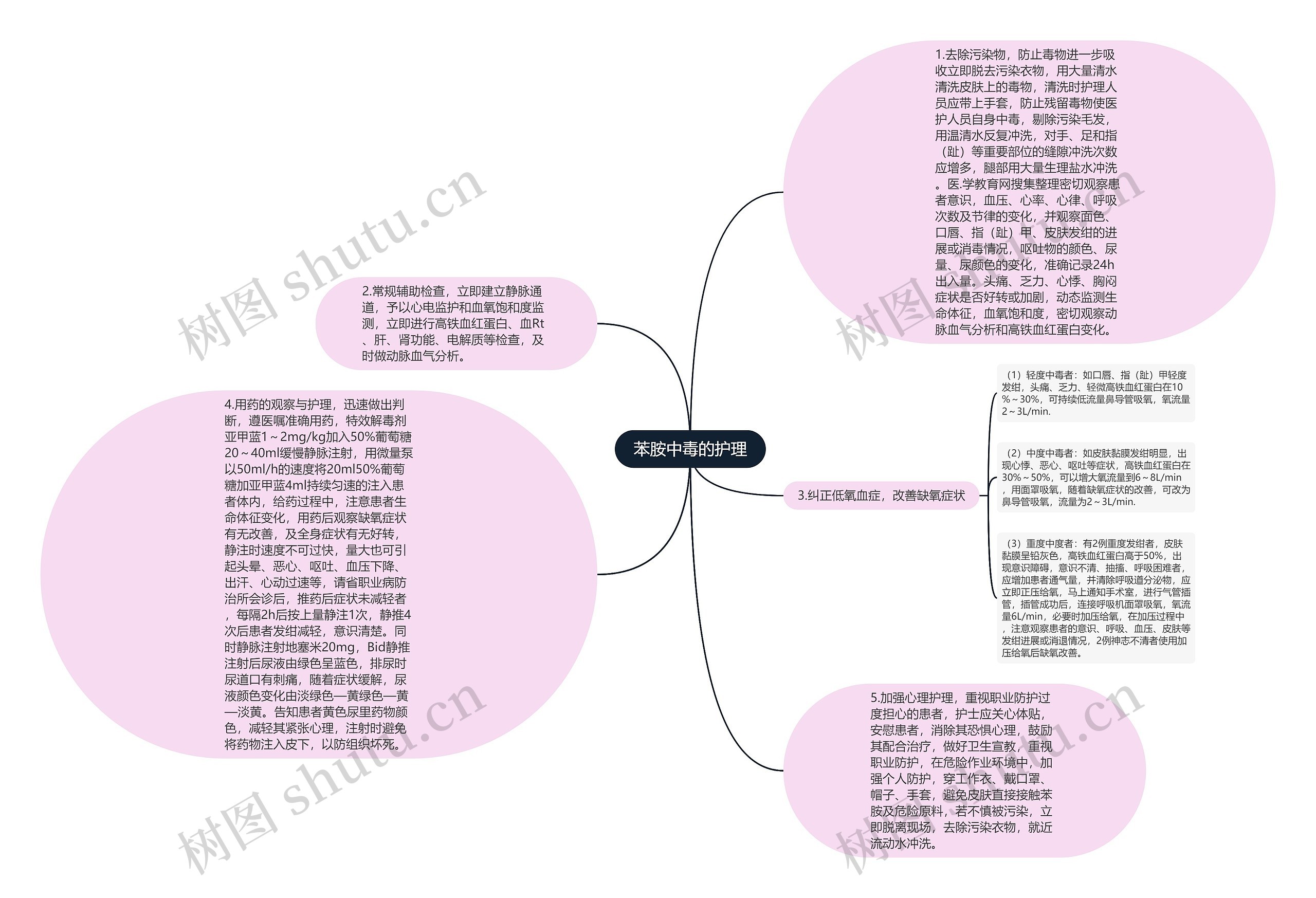 苯胺中毒的护理思维导图