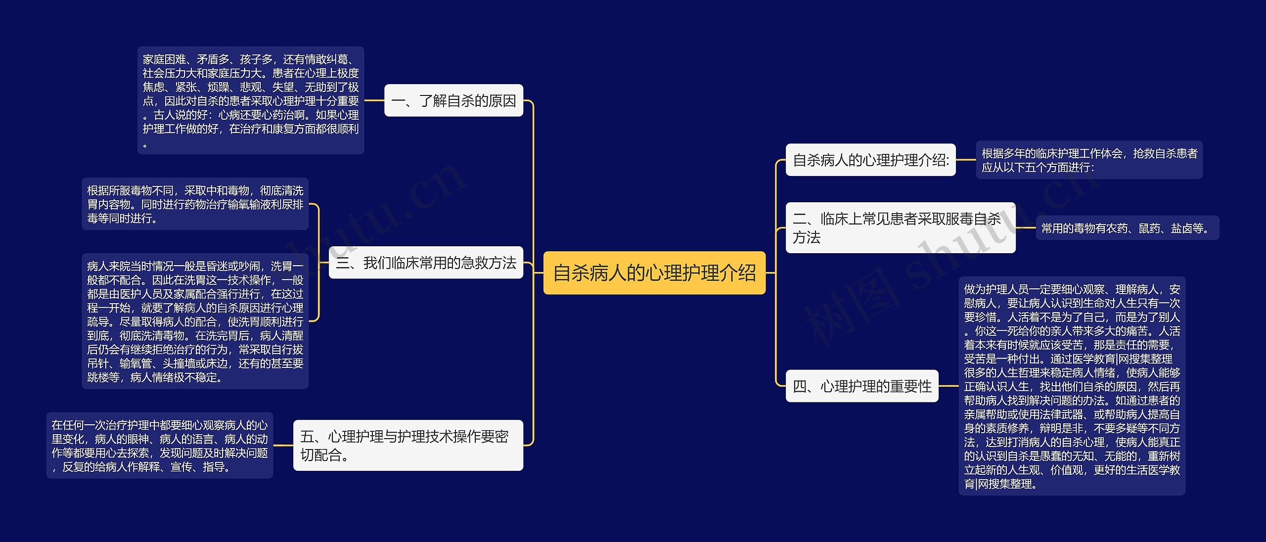 自杀病人的心理护理介绍思维导图
