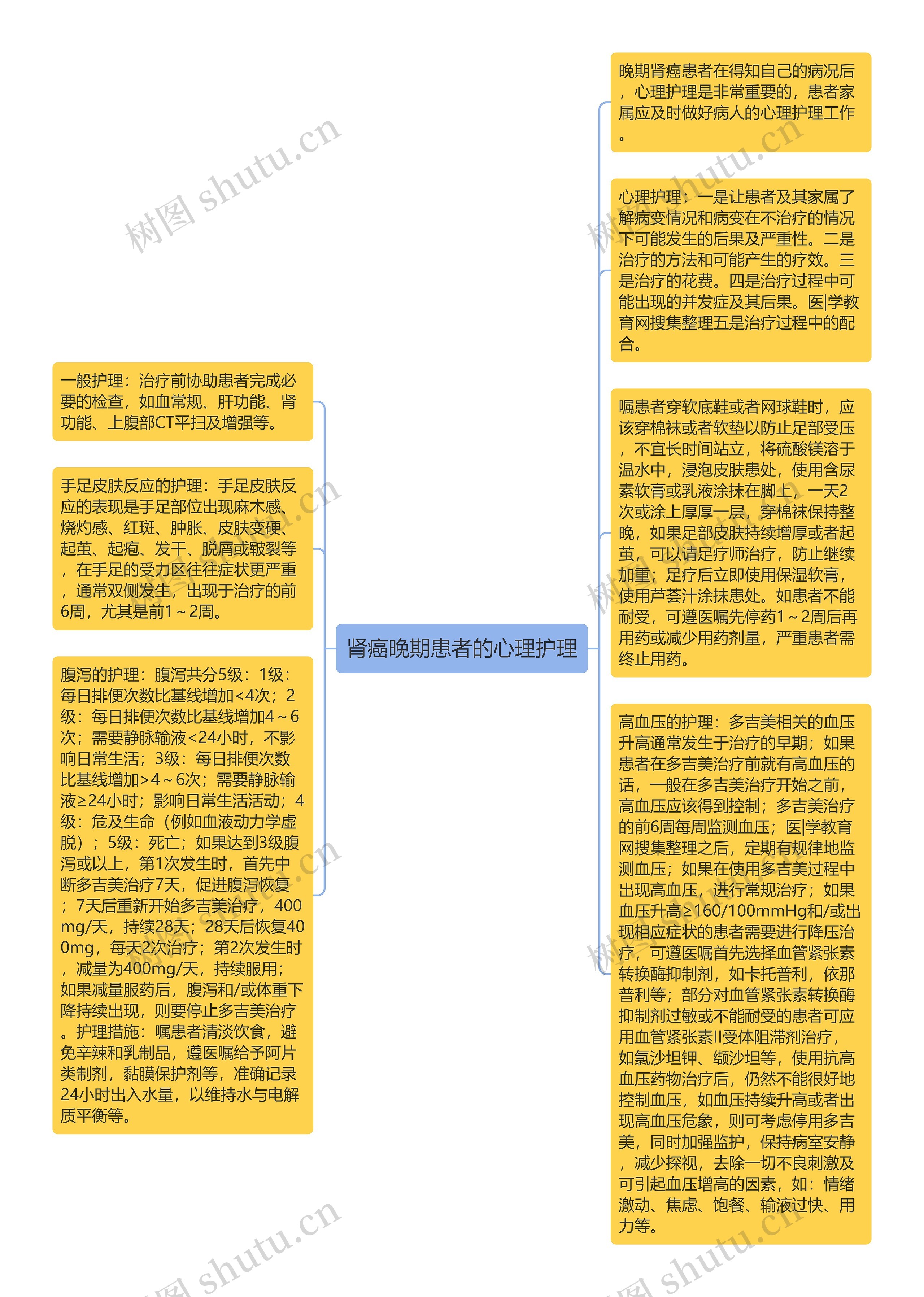 肾癌晚期患者的心理护理思维导图