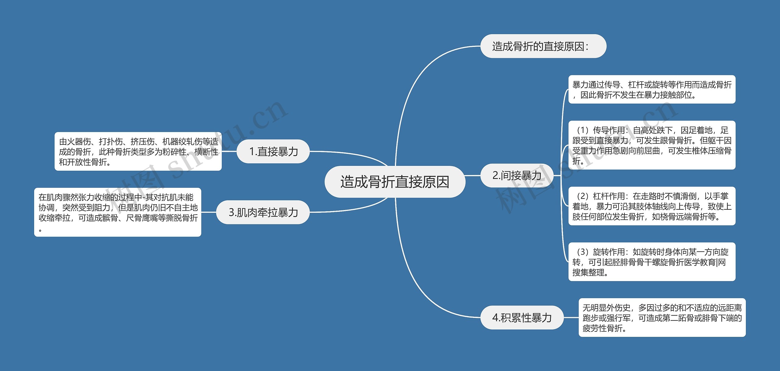 造成骨折直接原因思维导图