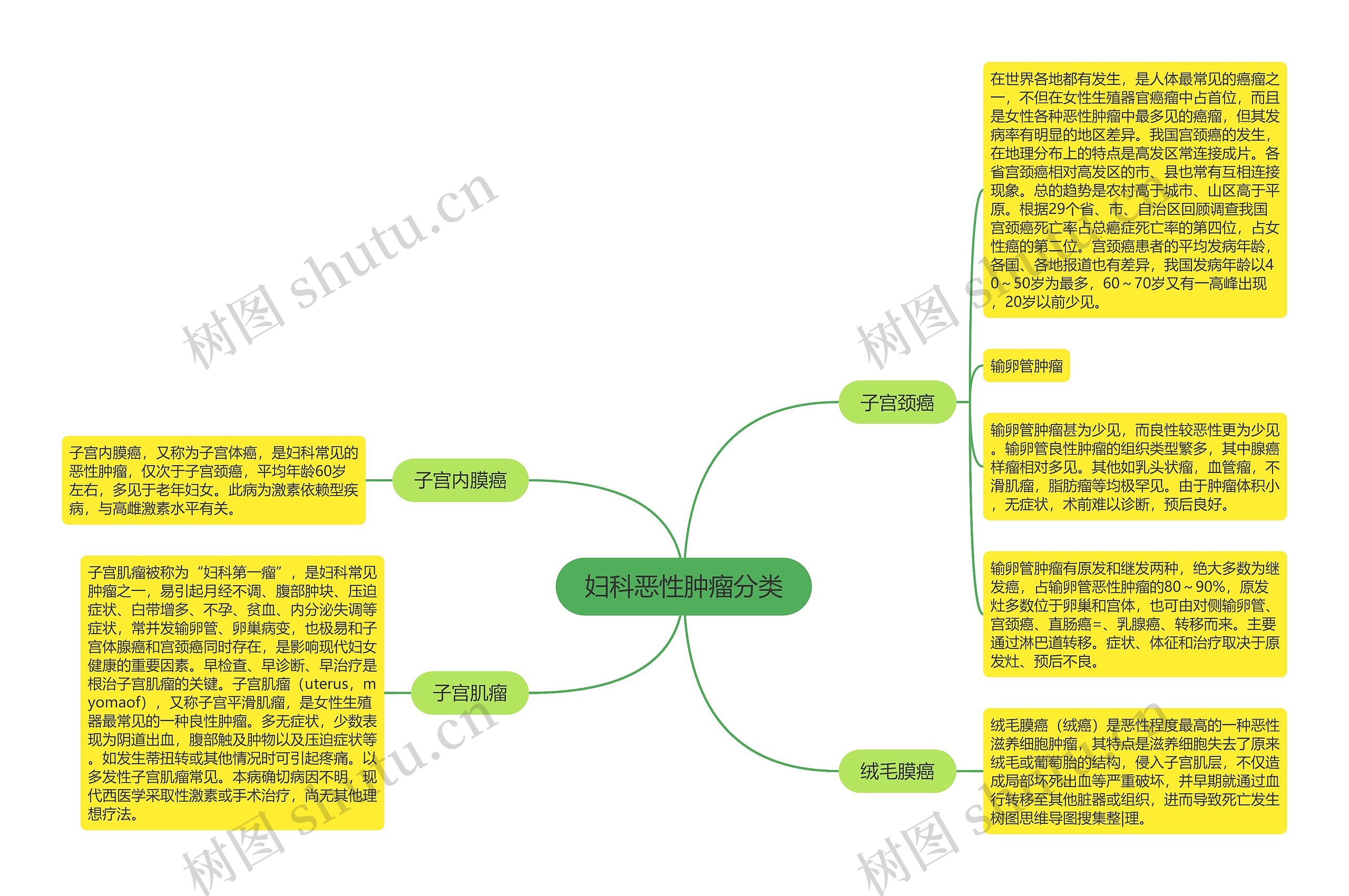 妇科恶性肿瘤分类思维导图