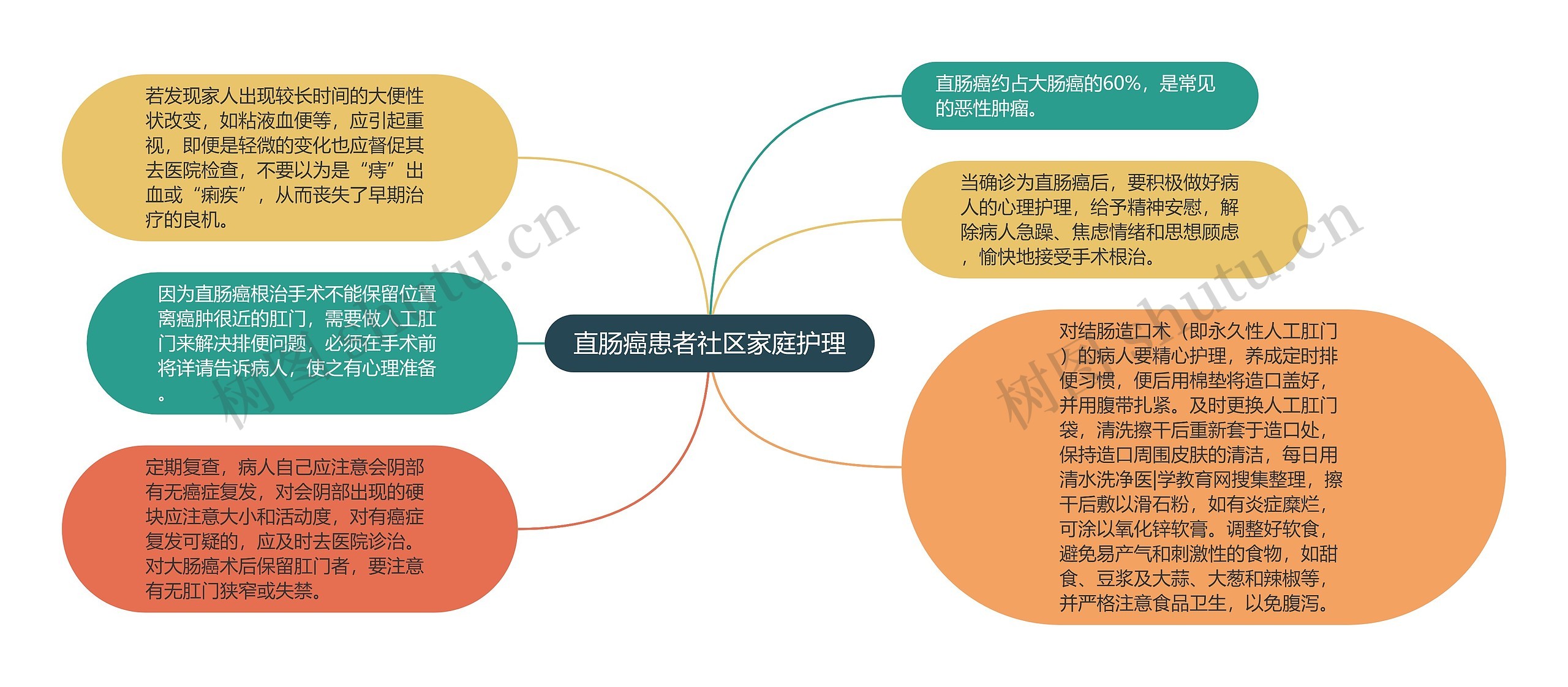 直肠癌患者社区家庭护理思维导图