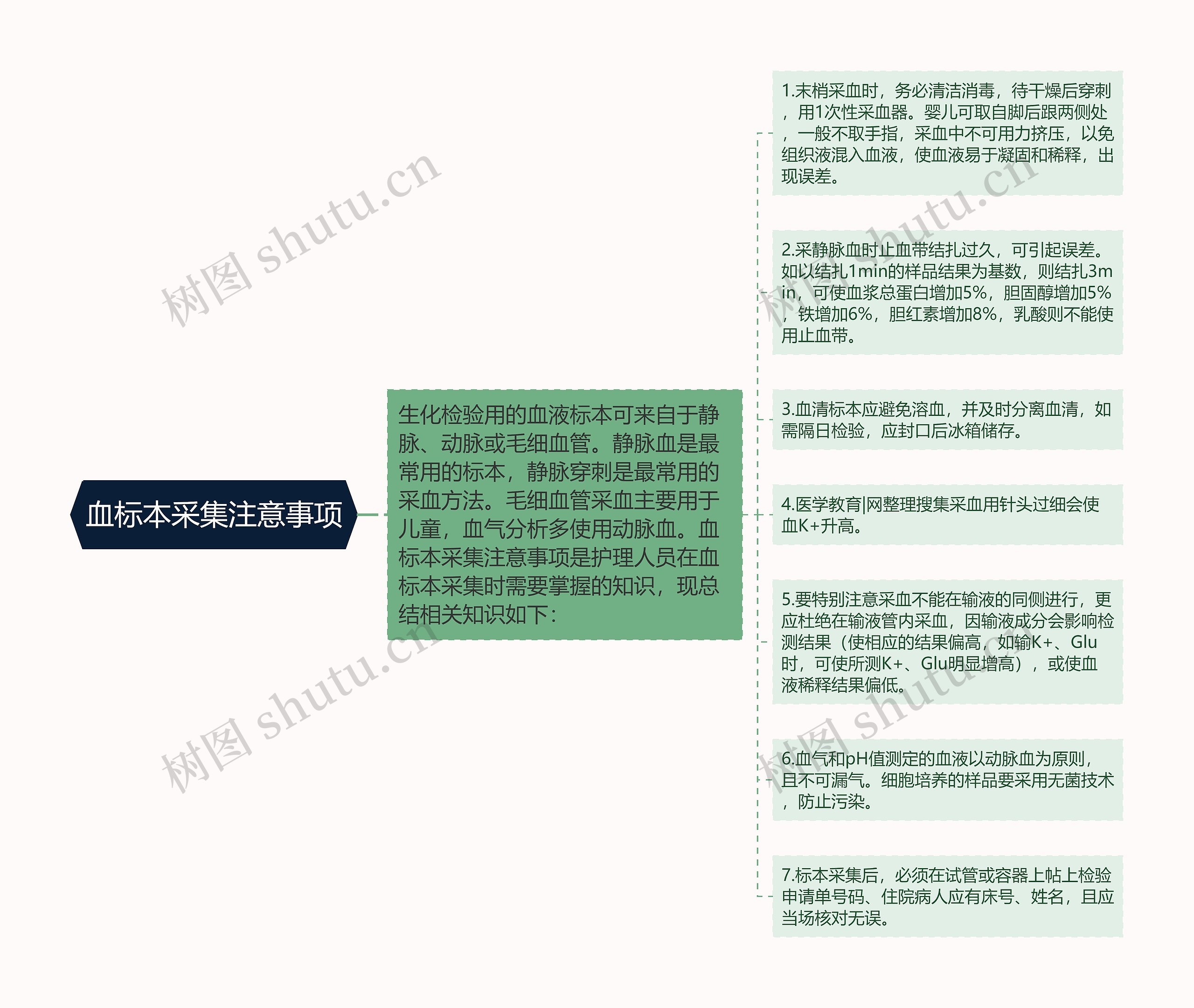 血标本采集注意事项思维导图