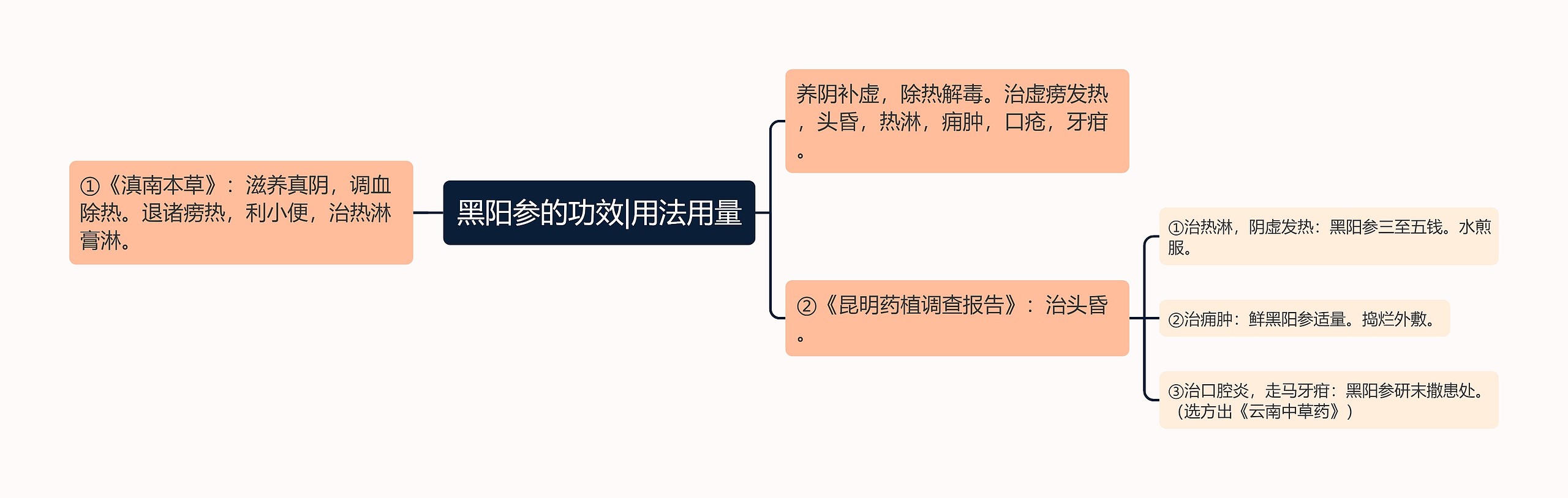 黑阳参的功效|用法用量思维导图