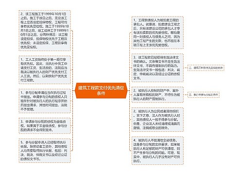 建筑工程款支付优先清偿条件