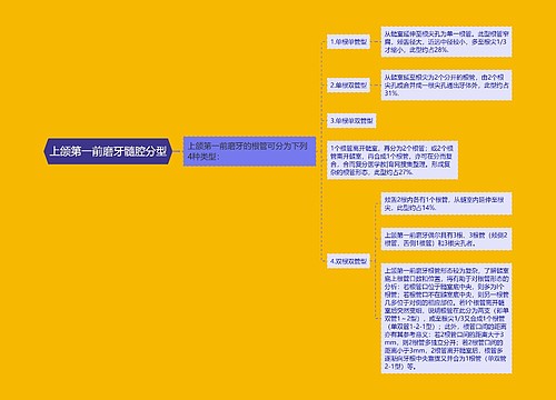 上颌第一前磨牙髓腔分型