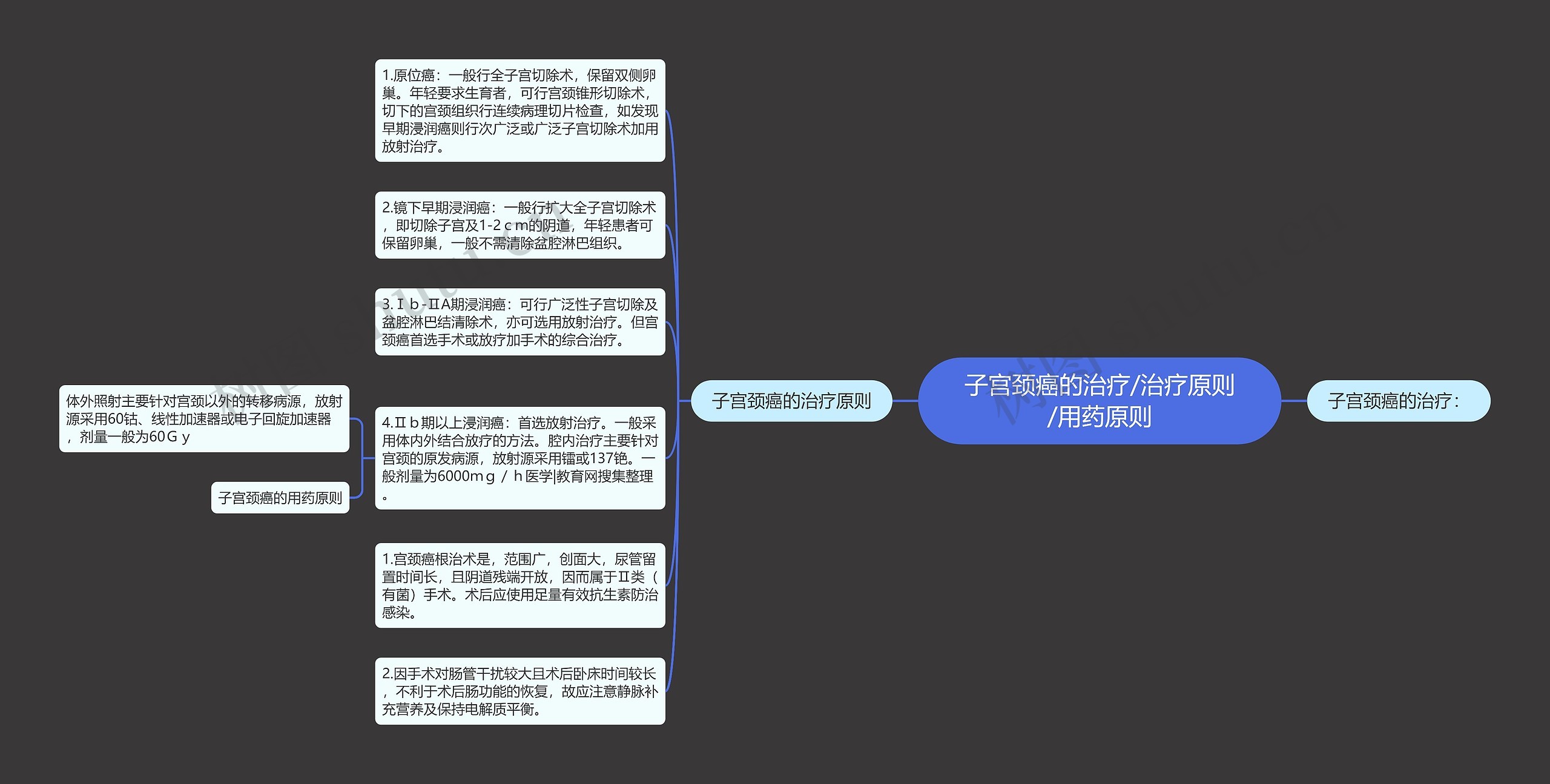 子宫颈癌的治疗/治疗原则/用药原则 子宫颈癌的治疗/治疗原则/用药原则