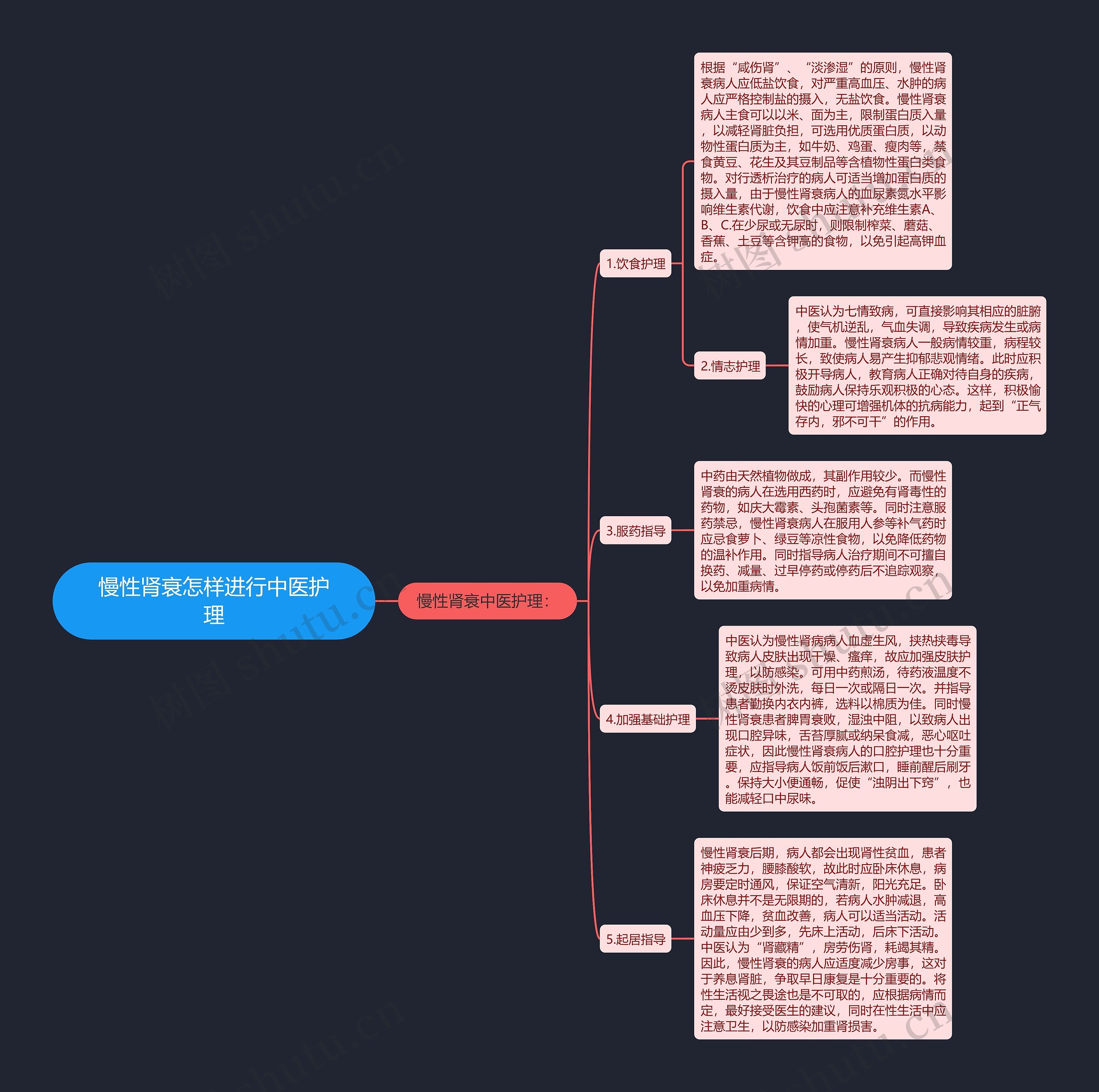 慢性肾衰怎样进行中医护理思维导图