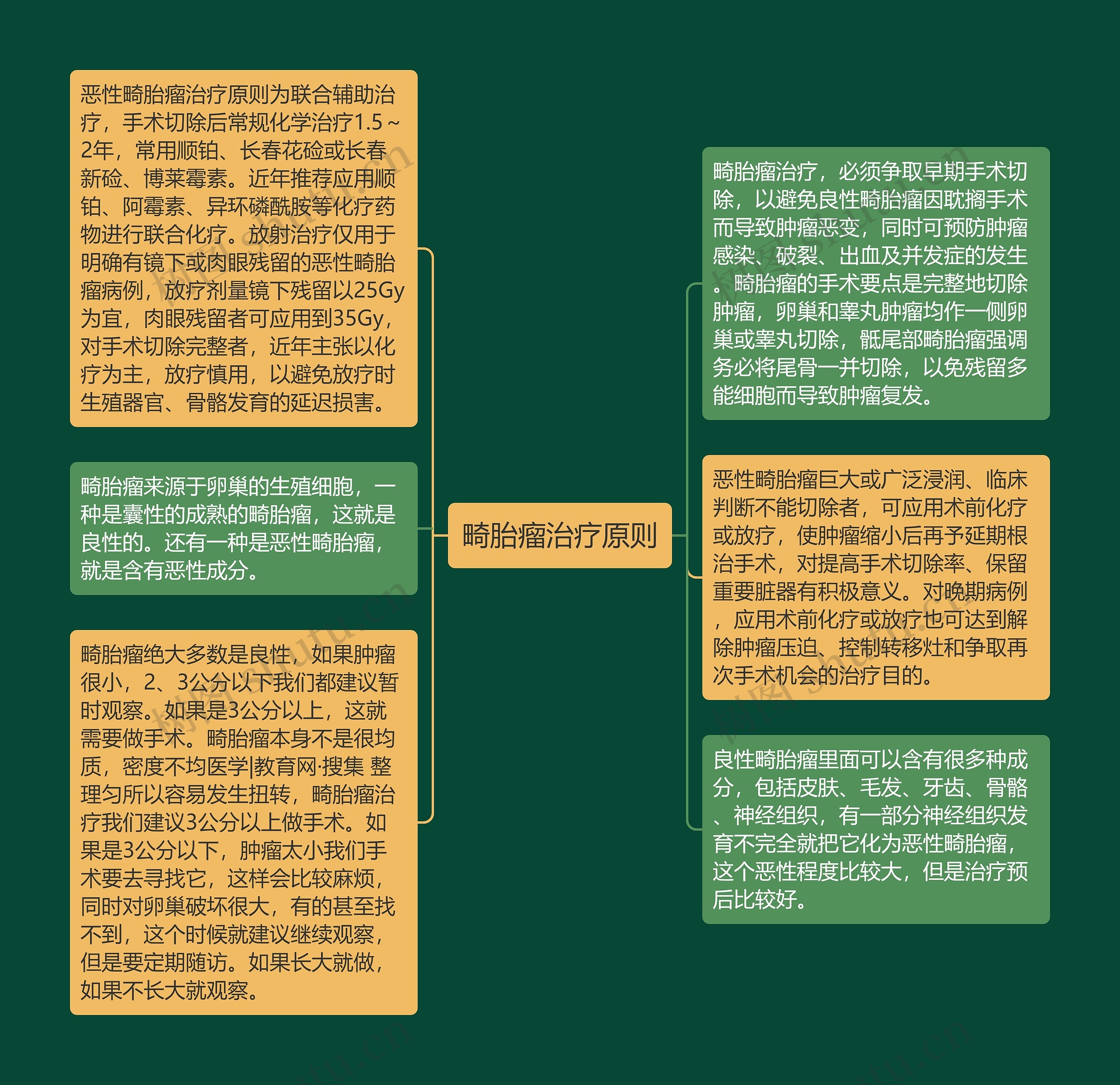 畸胎瘤治疗原则思维导图