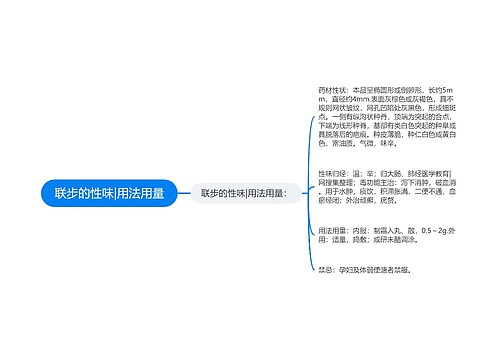 联步的性味|用法用量