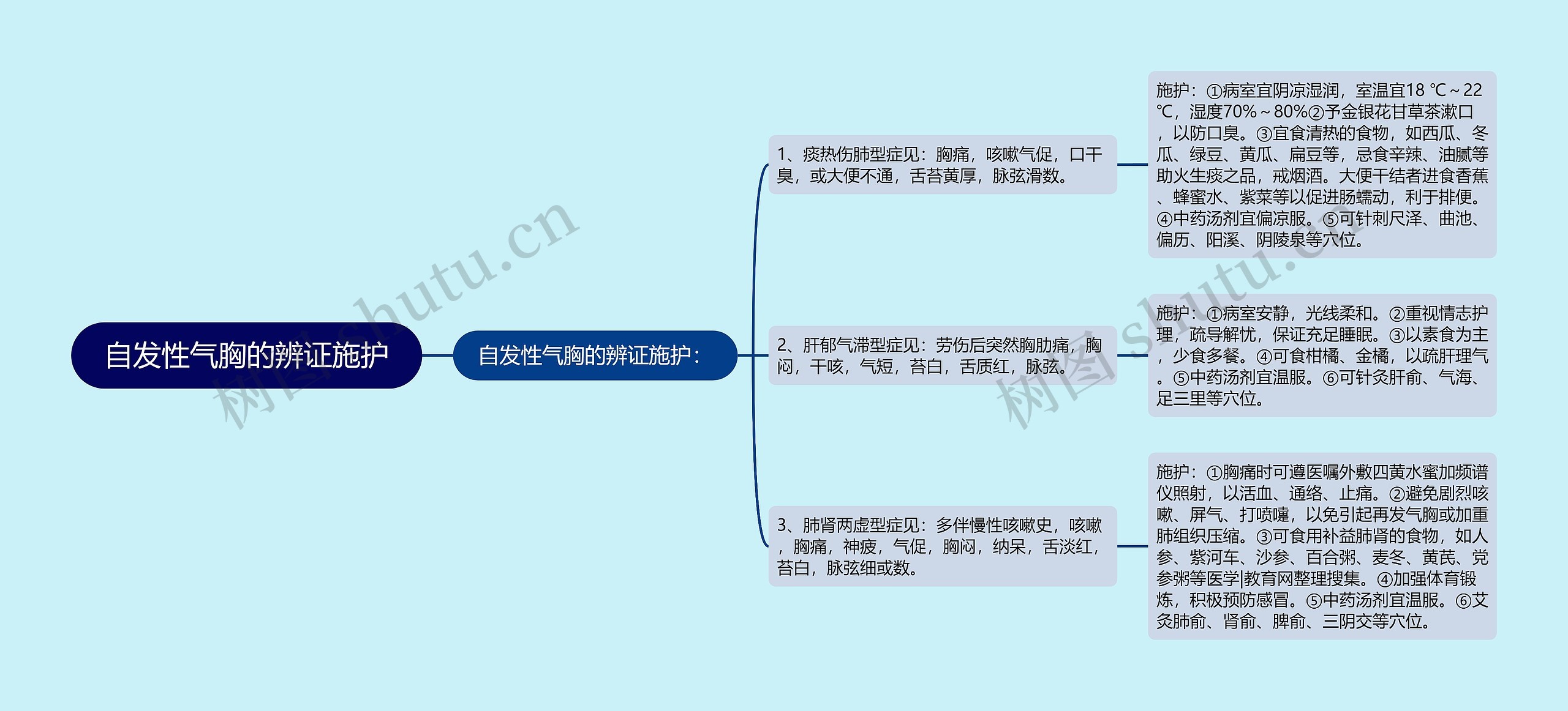 自发性气胸的辨证施护思维导图