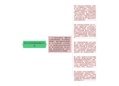 婴儿吐奶和便秘的解决方法