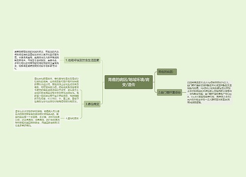 胃癌的病因/地域环境/病变/遗传