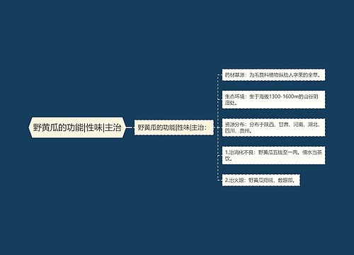 野黄瓜的功能|性味|主治