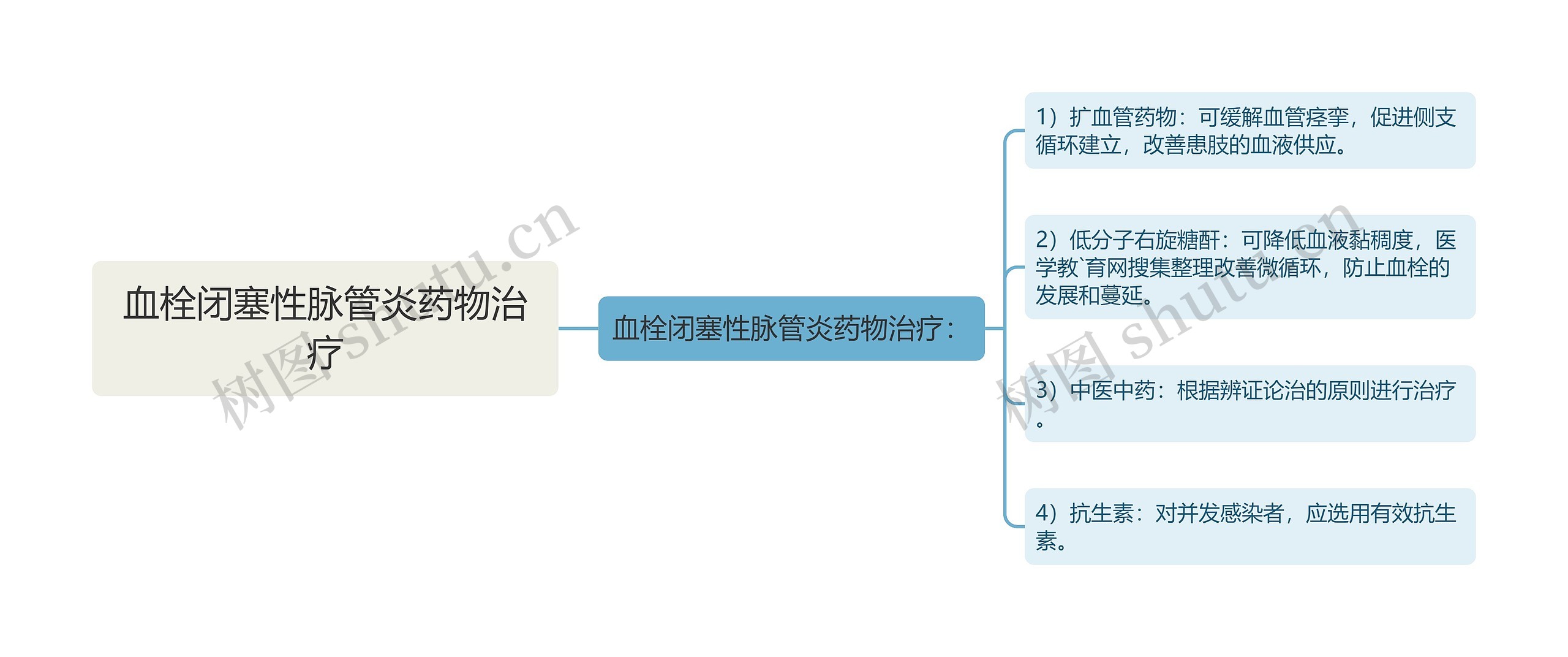 血栓闭塞性脉管炎药物治疗思维导图