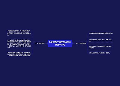 代谢性酸中毒的病因病理及临床表现