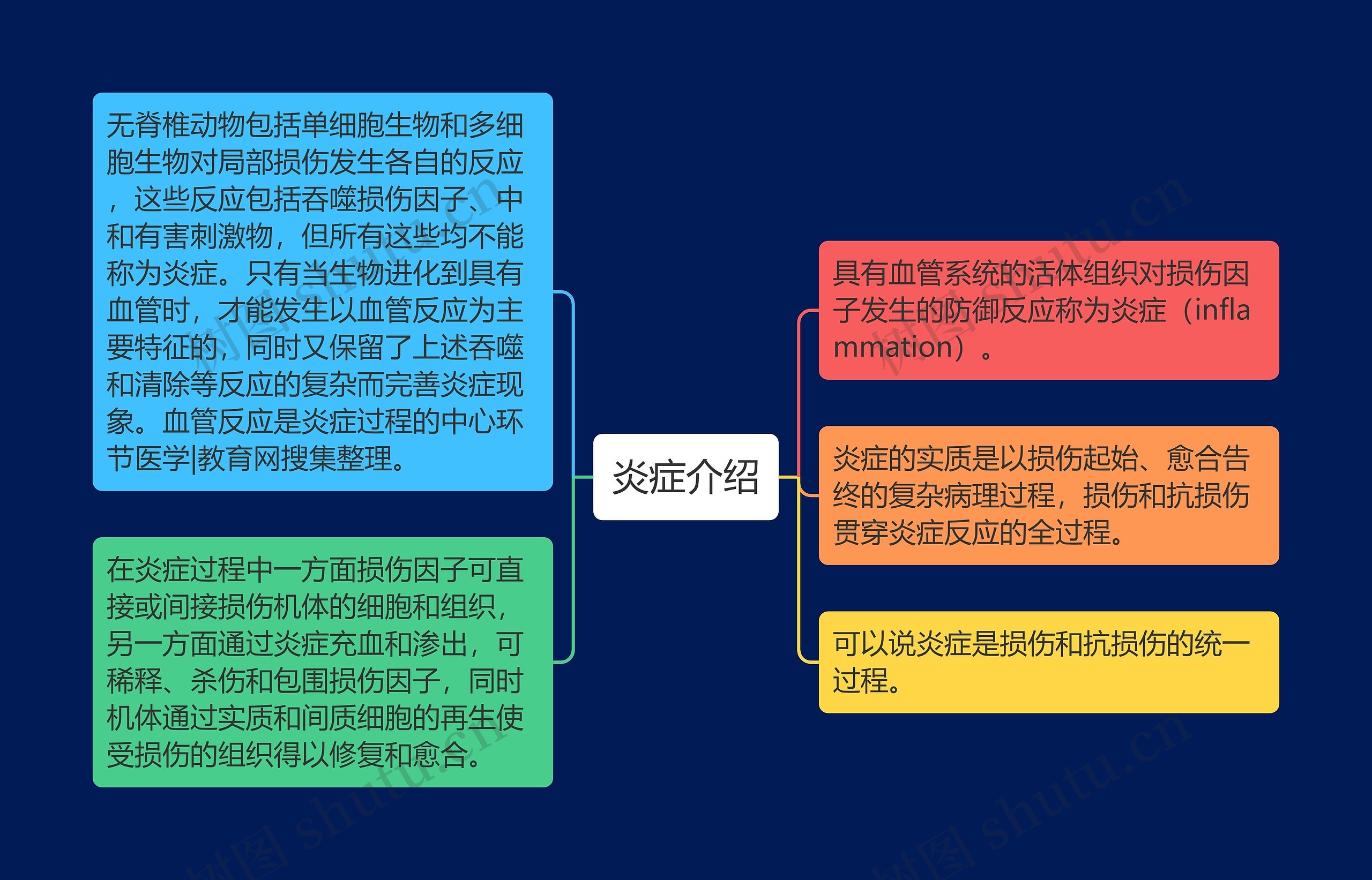 炎症介绍思维导图