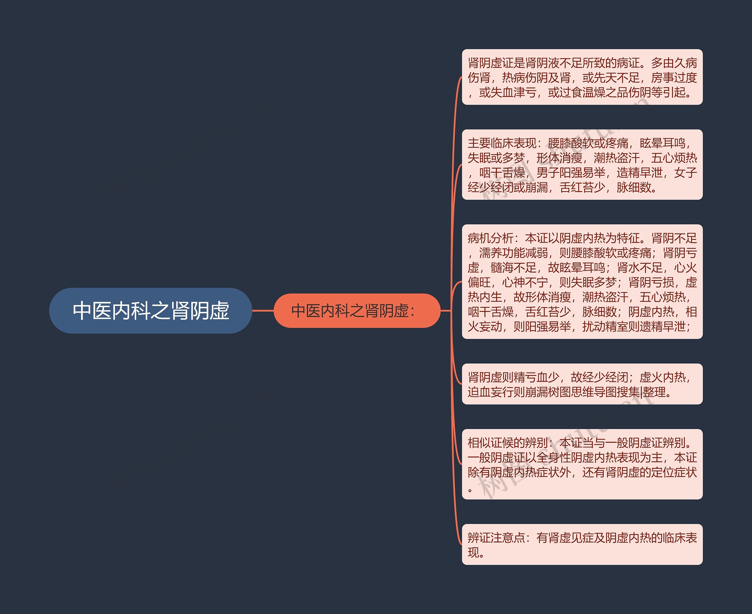 中医内科之肾阴虚思维导图