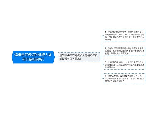 连带责任保证的债权人如何行使担保权?