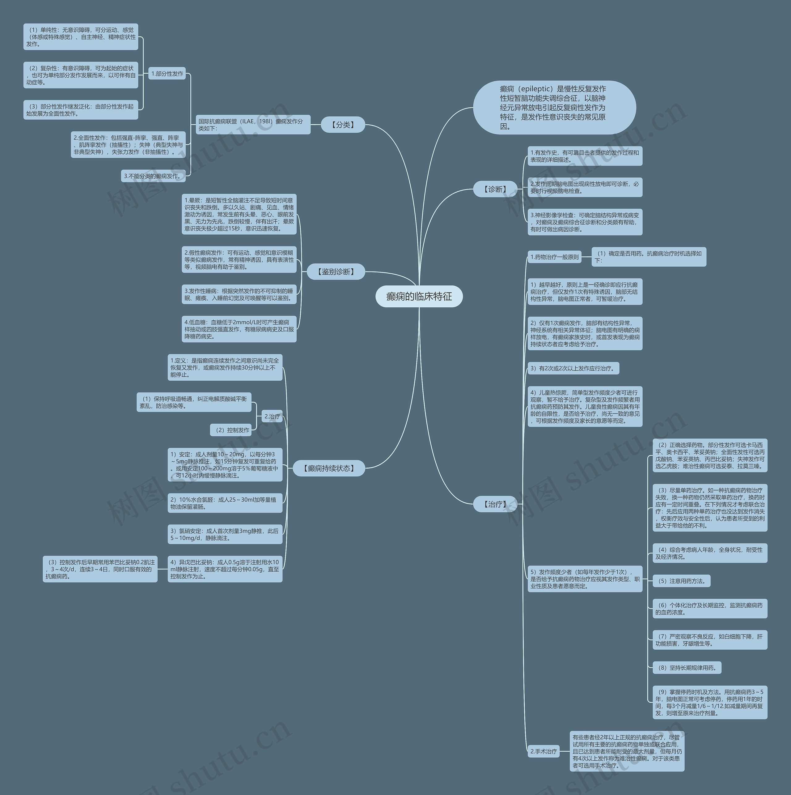 癫痫的临床特征思维导图