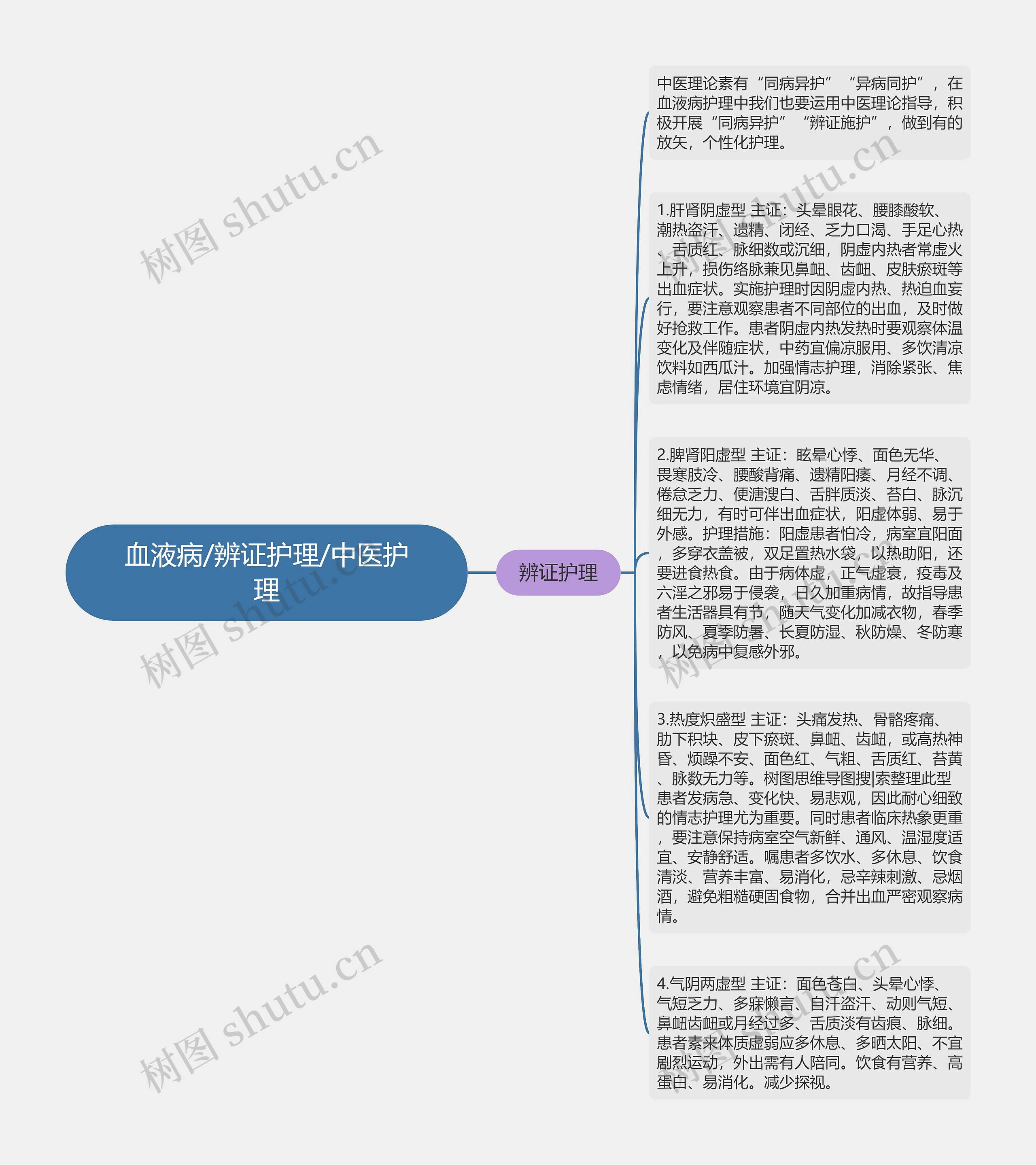 血液病/辨证护理/中医护理思维导图